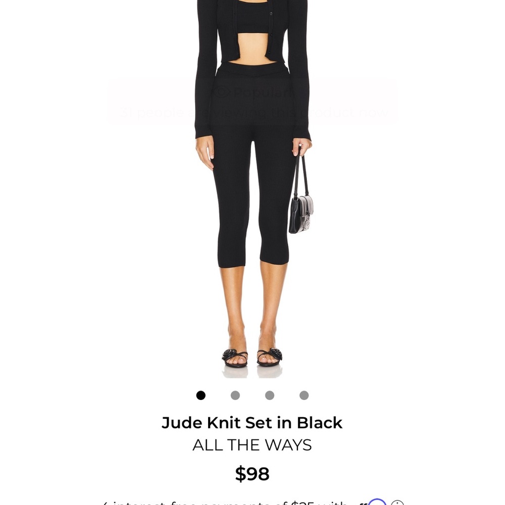 All The Ways Women's Black Knit Capris